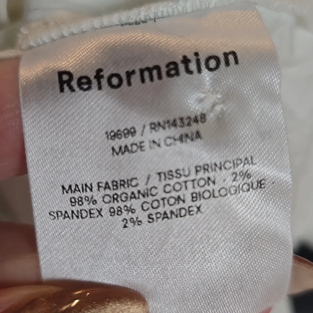 Reformation Cacio Top White Size 0
